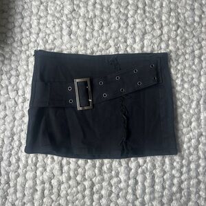 Superdown Black Mini Skirt with Belt